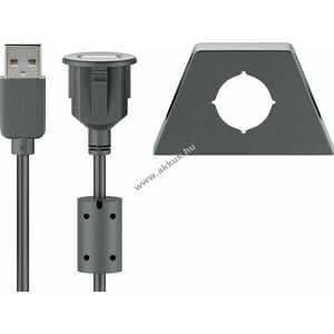 Goobay USB-A meghosszabbító biztosítócsipesszel 0, 6m fekete 2, 5W 0, 5A 480Mbit/s USB2.0 kép