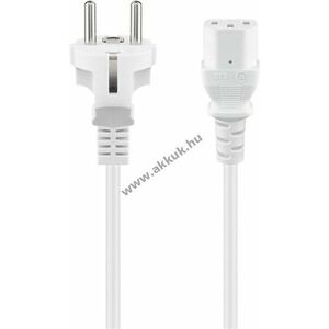 Goobay hálózati tápkábel 5m Fehér 3x1mm² CEE 7/7 (Typ E/F) dugó C13 aljzat kép