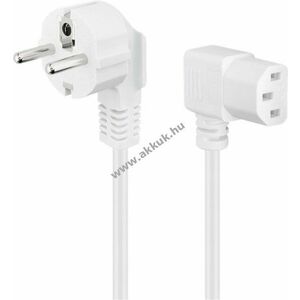 Goobay hálózati kábel mindkét végén 90° 3m 3x1mm² fehér Schuko Hybrid (Típus E/F CEE7/7) C13 kép