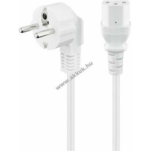 Goobay derékszögű C13 tápkábel 1, 5m fehér 3*0, 75mm² Schutzkontakt Hybrid (Typ E/F, CEE 7/7) kép
