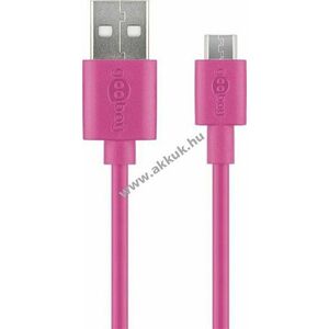 Goobay Micro USB töltő- és adatkábel pink 1m Android készülékekhez Hi-Speed USB A 2.0 kép