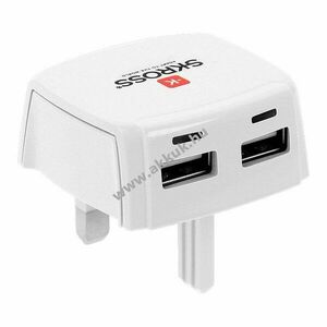 SKROSS UK hálózati USB töltő fehér 2xUSB gyors töltés 1db/csomag kép
