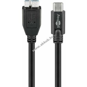Goobay USB-C-Micro-B kábel 1m 15W 3A 5Gbit/s USB3.0 fekete kép