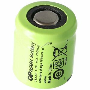 GP GP25AAH 1, 2V 250mAh 1/3 AA Mignon ceruza akku forrfül nélkül NiMH kép