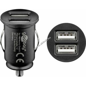 Goobay Dual USB autós töltő 15, 5W 2x USB-A fekete - A készlet erejéig kép