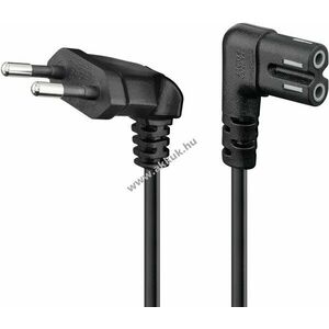Goobay hálózati kábel Sonos Eurostecker C (CEE 7/16) 90° C7 90° 5m fekete (2*0, 75mm²) - Kiárusítás kép