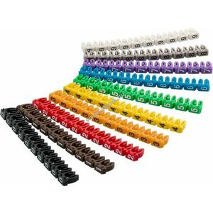 Goobay kábeljelölő klipszek számok 0-9 2, 8-4, 6mm 10x10db színes kép