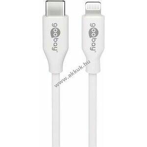 Goobay Lightning-USB-C adat- és töltőkábel 2m fehér 27W 3A MFi - A készlet erejéig kép