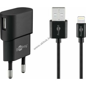 Goobay 5W USB hálózati töltő Apple Lightning kábellel 1m fekete kép