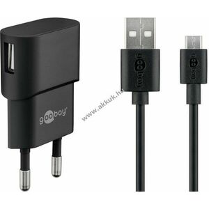 Goobay 5W Micro-USB töltőkészlet hálózati adapterrel 1m fekete kép