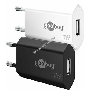 Goobay 5W USB-A hálózati töltő fehér 1x USB-A csatlakozó kép