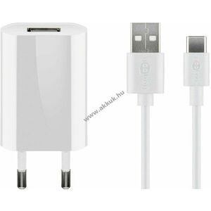 Goobay 5W USB töltőkészlet Type-A kimenet 1m USB-C kábel fehér kép