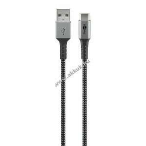 Goobay USB-C-USB-A textilkábel fém csatlakozókkal spacegrau/ezüst 0, 5m 15W 3A - A készlet erejéig kép