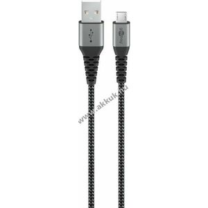 Goobay Micro-USB-USB-A textilkábel spacegrau/silber 0, 5m 2, 1A 10, 5W kép