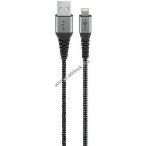 Goobay Lightning USB-A textilkábel fém csatlakozó 0, 5m 12W 2, 4A MFi kép