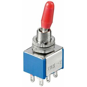 Goobay mini billenőkapcsoló 3 állás 6 forrfül kék ház 6A/125V 3A/250V kép