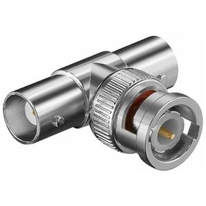 Goobay BNC T-adapter 1x BNC dugó 2x BNC aljzat aranyozott érintkezők kép