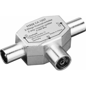 Goobay Koax T-adapter fém 2x koax dugó > koax aljzat kép