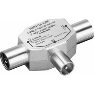 Goobay Koax T-adapter dupla koax aljzat > koax dugó fém kép