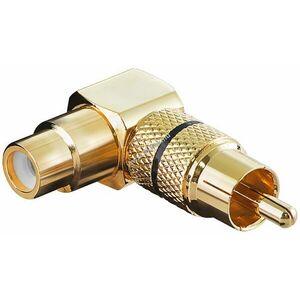 Goobay 90° szögű Cinch (RCA) adapter aranyozott fekete kép