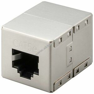 Goobay RJ45 moduláris összekötő CAT 5e teljes fém ház 2x RJ45 aljzat (8P8C) kép