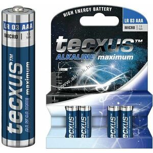 Tecxus LR03/AAA (Micro) elem 1, 5V 4db/csomag alkáli-mangán kép