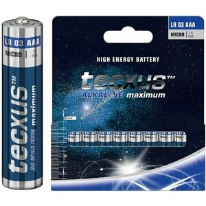 Tecxus LR03/AAA (Micro) elem 1, 5V 10db/csomag alkáli-mangán kép