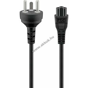 Goobay hálózati kábel Dánia-dugó 2m 3x0, 75mm² (Typ K DS 60884-2-D1) IEC-60320-C5 fekete kép