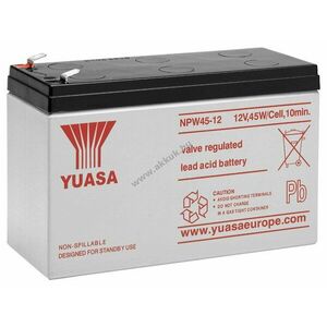 Yuasa NPW45-12 12V 8, 5Ah Faston 6, 35mm AGM ólom akku kép