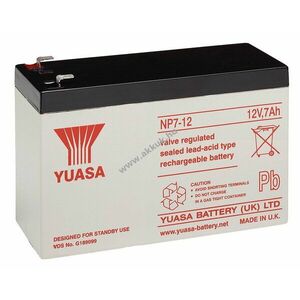 Yuasa NP7-12L 12V 7, 0Ah Faston 6, 35mm AGM ólom akku kép