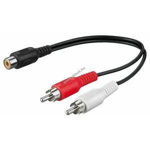 Goobay RCA Y-kábeladapter 1x RCA aljzat > 2x RCA dugó (bal/jobb) 0, 2m kép