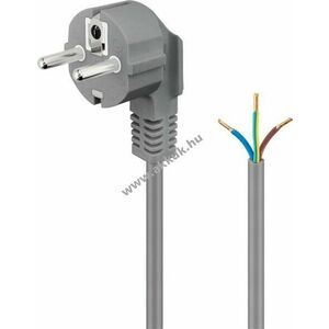 Goobay 90° védőérintkezős tápkábel 2m szürke 3x0, 75mm² hibrid E/F (CEE 7/7) nyitott végekkel kép