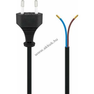 Goobay Eurostecker kábel 1, 5m 2x0, 75mm² fekete Europlug Typ C (CEE 7/16) nyitott kábelvégek kép