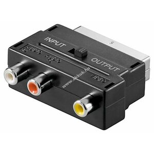 Goobay SCART adapter be/ki 21 tűs SCART-dugó > 3x RCA (cinch) aljzat kép