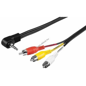 Goobay adapterkábel 3, 5mm 4-tűs sztereó 90° > 3x RCA (cinch) 1, 5m kép