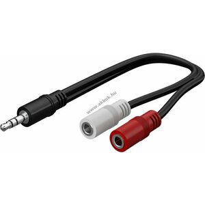 Goobay Y-kábel audio adapter 3, 5mm sztereó dugó > 2x 3, 5mm mono aljzat 0, 2m kép