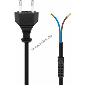 Goobay tápkábel Eurostecker Typ C 1, 5m 2x0, 75mm² fekete nyitott végek préselt érvéghüvelyek kép