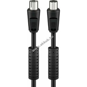 Goobay antennakábel ferrit (80dB) dupla árnyékolású koax dugó - teljesen árnyékolt koax aljzat 3, 5m kép