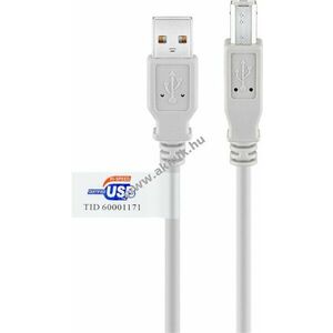 Goobay USB A - USB B kábel 3m szürke tanúsított USB2.0 480Mbit/s 0, 5A 2, 5W kép