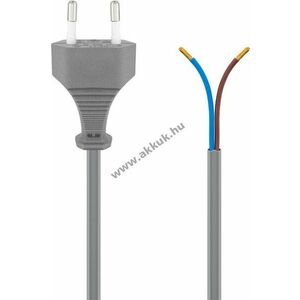 Goobay hálózati kábel Eurocsatlakozó C (CEE 7/16) 1, 5m 2x0, 75mm² szürke nyitott kábelvégek kép
