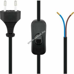 Goobay tápkábel Eurostecker (Typ C, CEE 7/16) kapcsoló 1, 5m 2x0, 75mm² nyitott végekkel kép