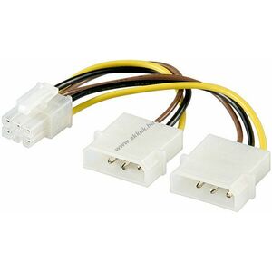 Goobay PCIe tápkábel grafikus kártyához 2x Molex 4-tű > PCIe 6-tű 0, 15m kép