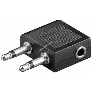 Goobay repülő-/utazó AUX fejhallgató adapter 2x 3, 5mm mono -> 1x 3, 5mm sztereó aljzat kép