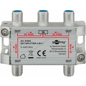 Goobay SAT elosztó 4 csatornás 5 MHz 2400 MHz kép