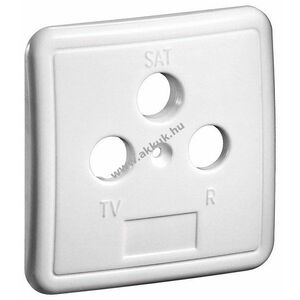 Goobay 3 lyukú antennacsatlakozó fedlap fehér feliratozott TV SAT rádió csavarral kép