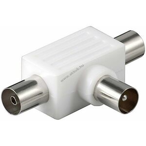 Goobay koax T-adapter 2x koax aljzat 90° IEC műanyag kép