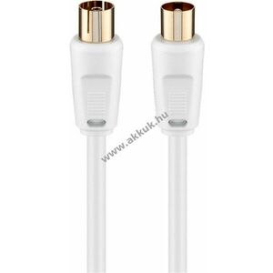 Goobay antennakábel 80dB dupla árnyékolás aranyozott Koax csatlakozó > Koax aljzat 1, 5m kép
