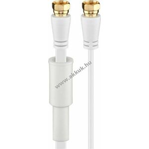 Goobay lapos SAT antenna kábel 80dB kettős árnyékolás aranyozott F-csatlakozó > F-csatlakozó 5m kép