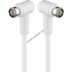 Goobay derékszögű SAT antennakábel 80dB kettős árnyékolás F-csatlakozó (Quick) 90°-90° 5m kép
