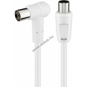 Goobay derékszögű antennakábel 80dB dupla árnyékolás Koax csatlakozó > Koax aljzat 90° 1, 5m kép